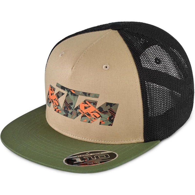 KTM Logo Trucker siltes sapka fekete-bézs-khaki