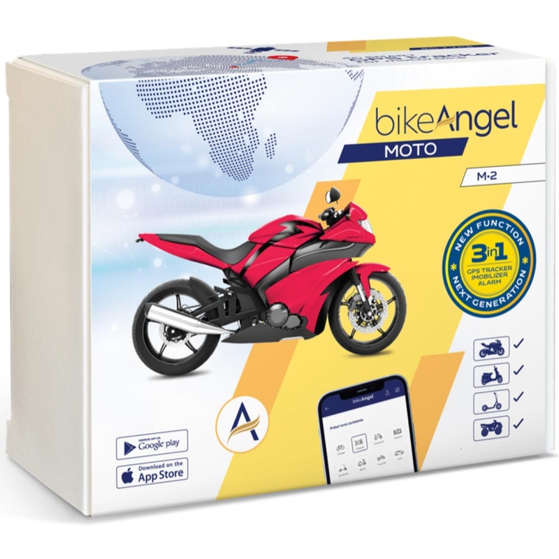 BIKEANGEL MOTO - Europe Extra GPS-nyomkövető és riasztó motorkerékpárhoz, alkalmazással