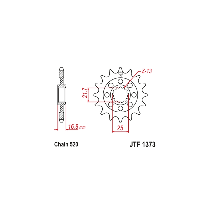 Első lánckerék JT 17 fogak,520