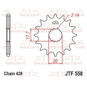 Első lánckerék JT JTF 558-14 14 fogak,428