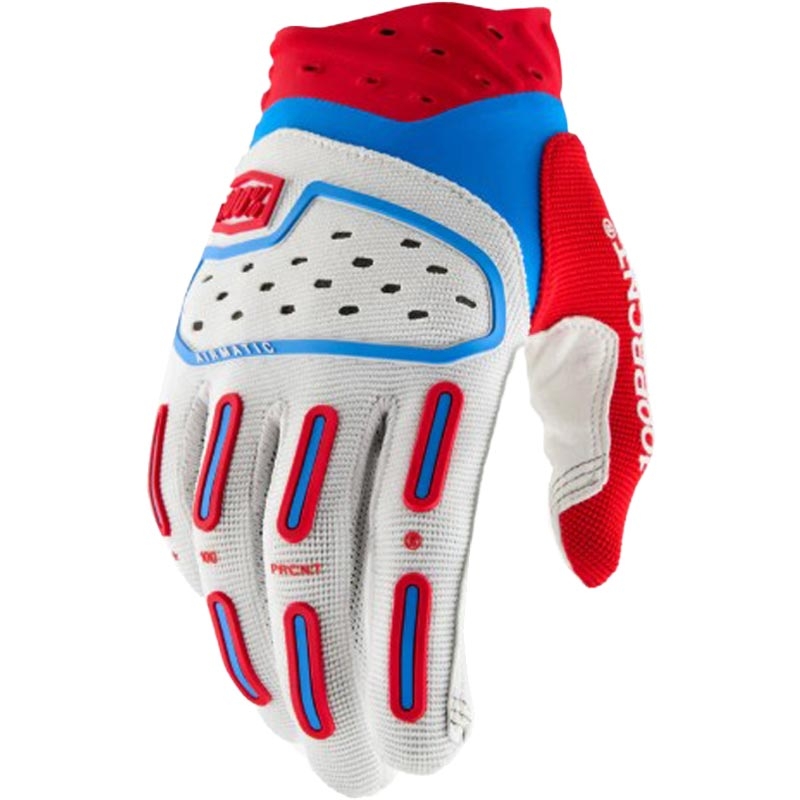 100% Airmatic 2 motokrossz kesztyű piros-fehér-kék