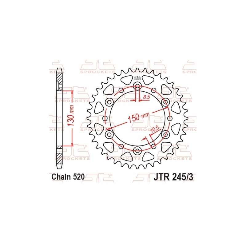 Csillagkerék JT 47 fogak,520
