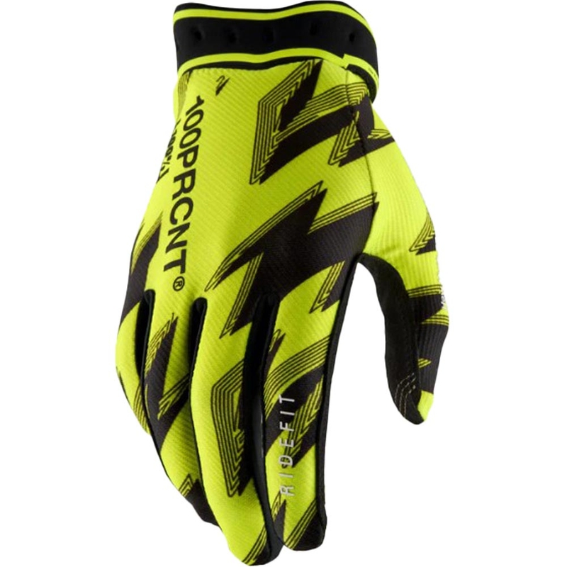 100% Ridefit motokrossz kesztyű fluo sárga-fekete