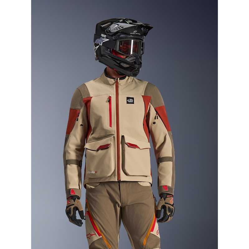 Alpinestars Maxdura Drystar XF motoros kabát barna-narancssárga