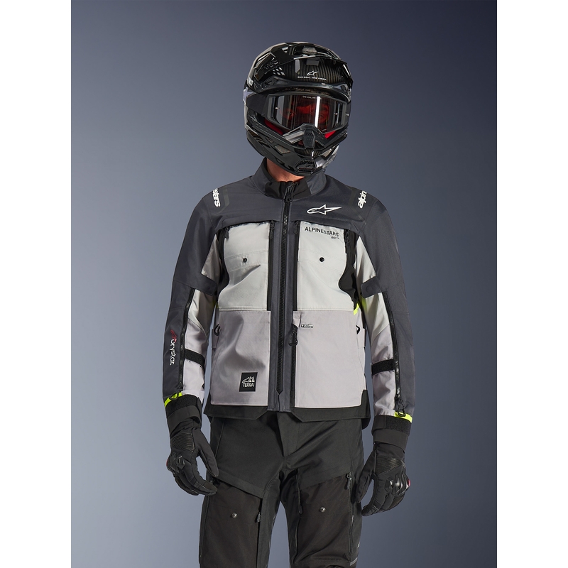 Alpinestars Cusco Drystar motoros kabát világosszürke-világoskék-sötétkék