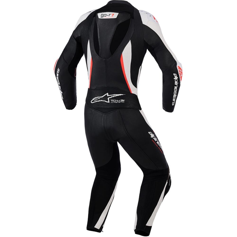 Alpinestars Stella GP-R7 női kétrészes bőr motoros overál fekete-fehér-fluo piros