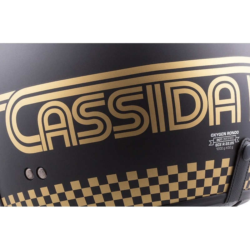 Cassida Oxygen Rondo nyitott motoros sisak fekete-arany