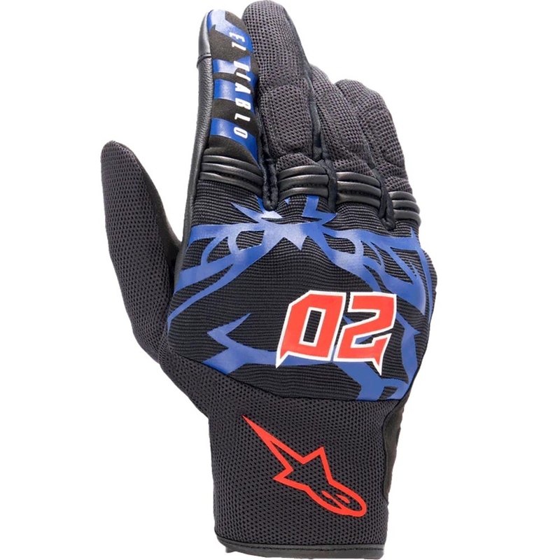 Alpinestars Copper FQ20 motoros kesztyű fekete-piros-kék-fehér
