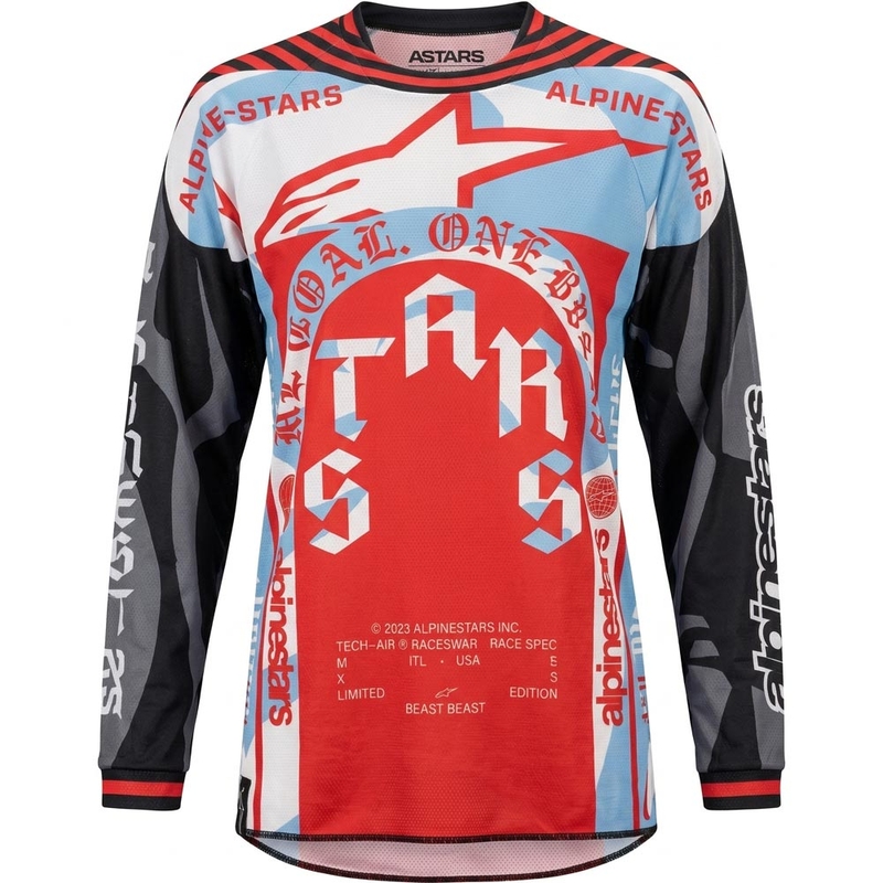 Alpinestars Techstar Beast Coast limitált kiadású motokrossz mez szürke-fekete-narancssárga