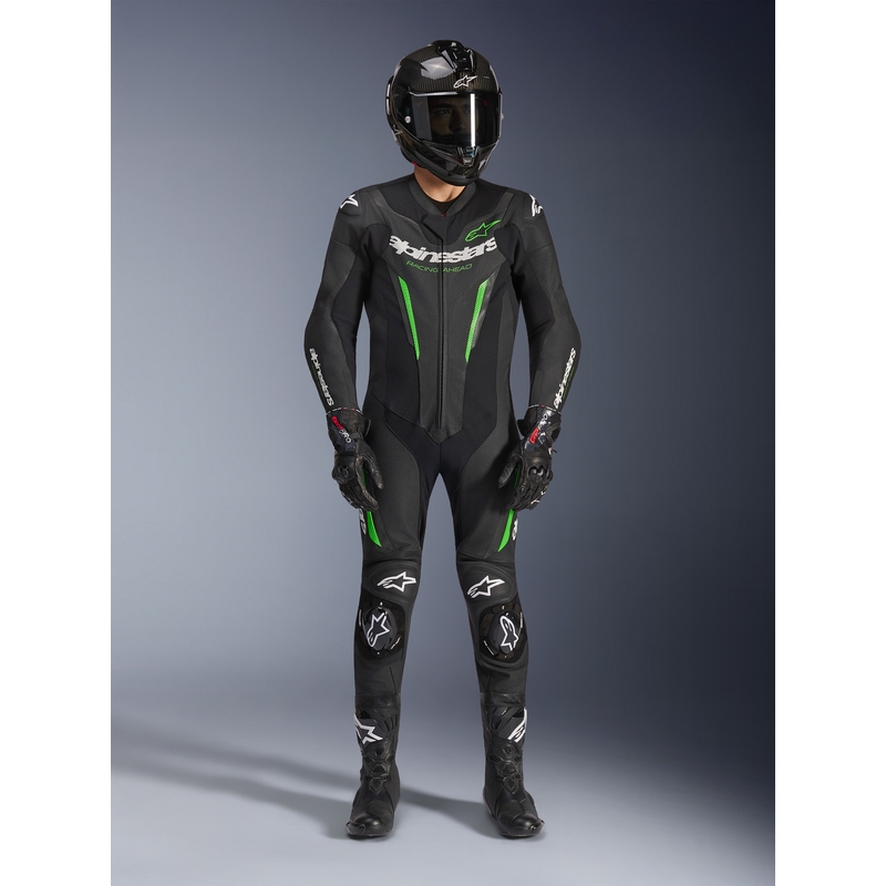 Alpinestars GP FORCE V2 egyrészes motoros bőroverál fekete-zöld
