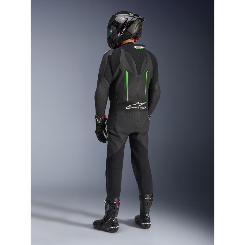 Alpinestars GP FORCE V2 egyrészes motoros bőroverál fekete-zöld