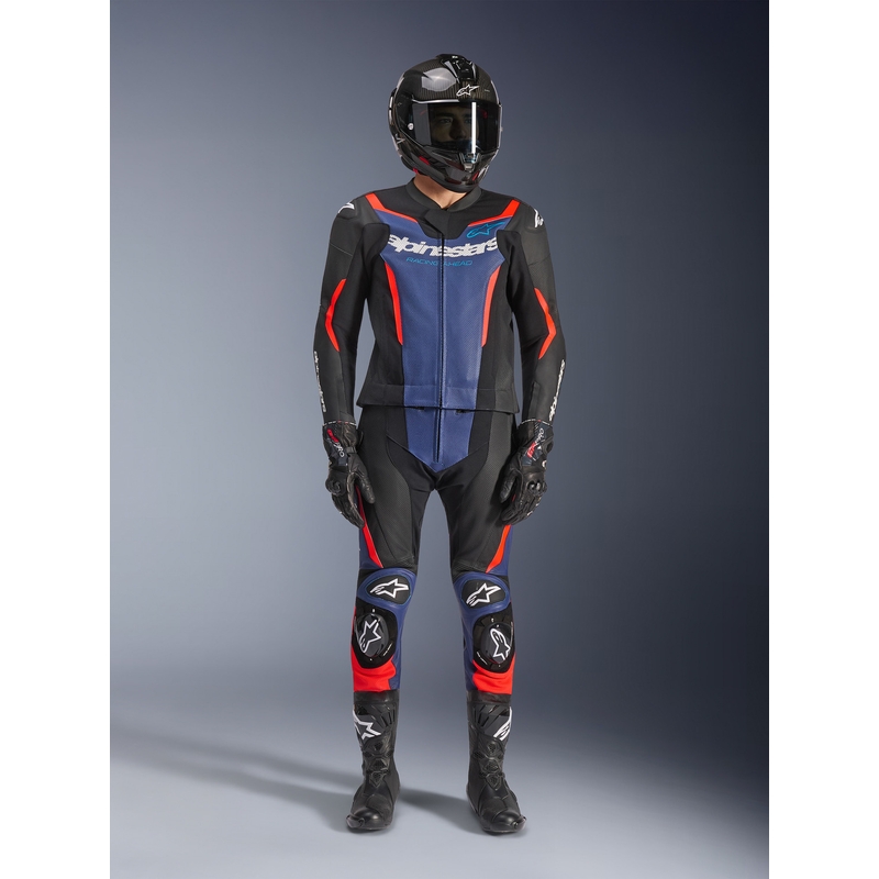 Dvoudílná kombinéza na motorku Alpinestars GP Force V2 černo-modro-fluo červená