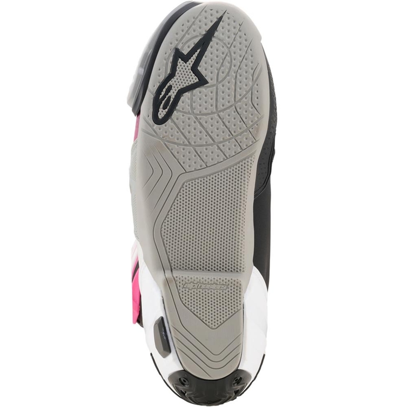 Alpinestars Supertech R motoros csizma fekete-fehér-rózsaszín-sárga