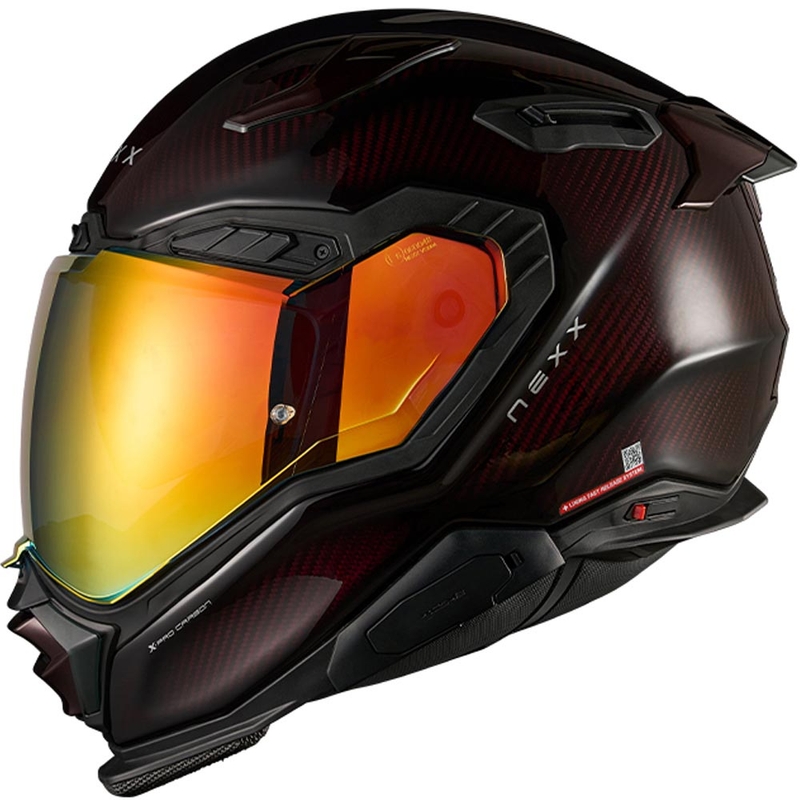 Integrální helma na motorku Nexx X.WST3 Lava Carbon červená