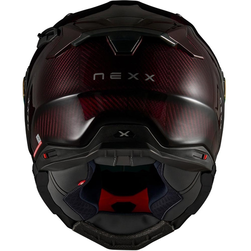 Integrální helma na motorku Nexx X.WST3 Lava Carbon červená