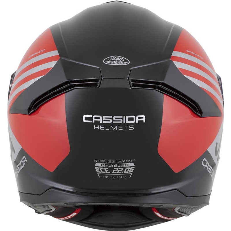 Cassida Integral GT 2.1 Jawa Sport zárt motoros bukósisak fekete-gyöngyház piros-ezüst