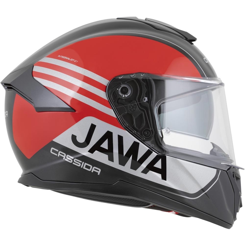 Cassida Integral GT 2.1 Jawa Sport zárt motoros bukósisak fekete-gyöngyház piros-ezüst