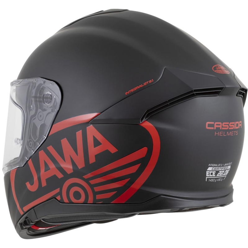 Cassida Integral GT 2.1 Jawa Solid zárt motoros bukósisak matt fekete-fényes piros