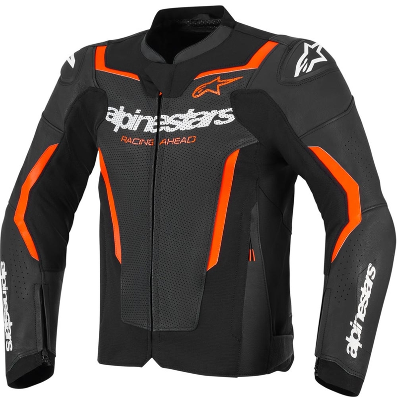 Alpinestars GP Force V2 Airflow motoros bőrkabát fekete-fluo piros-fehér