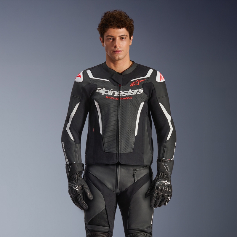 Alpinestars GP Force V2 Airflow motoros bőrkabát fekete-fehér