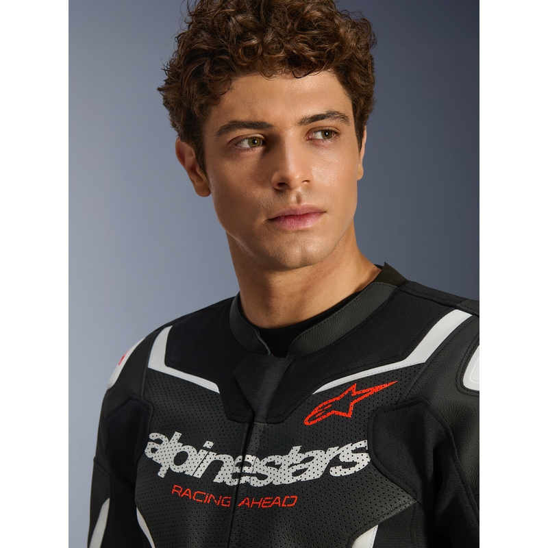 Alpinestars GP Force V2 Airflow motoros bőrkabát fekete-fehér