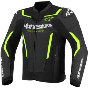 Kožená bunda na motorku Alpinestars GP Force V2 Airflow černo-fluo žlutá