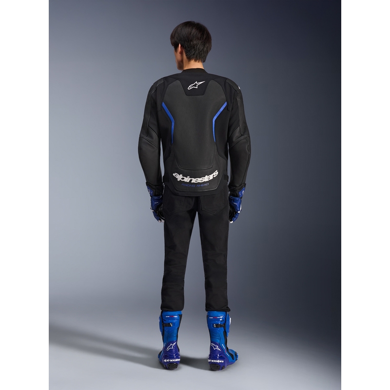 Alpinestars GP Force V2 Airflow motoros bőrkabát fekete-metálkék