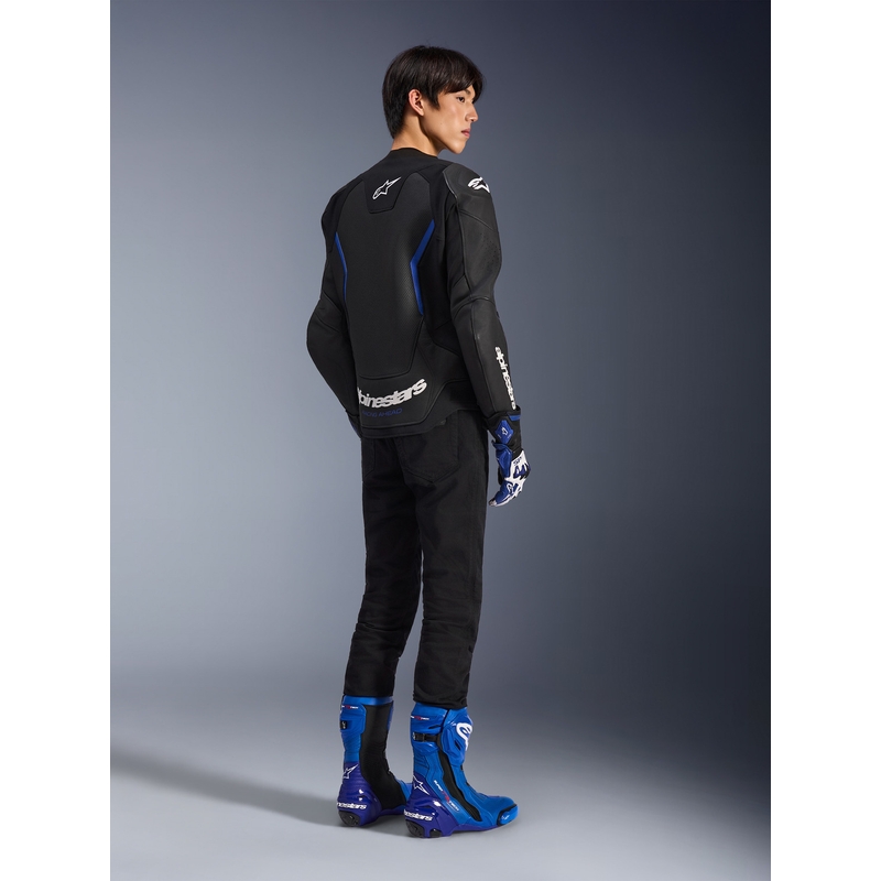 Alpinestars GP Force V2 Airflow motoros bőrkabát fekete-metálkék