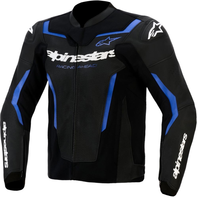 Alpinestars GP Force V2 Airflow motoros bőrkabát fekete-metálkék