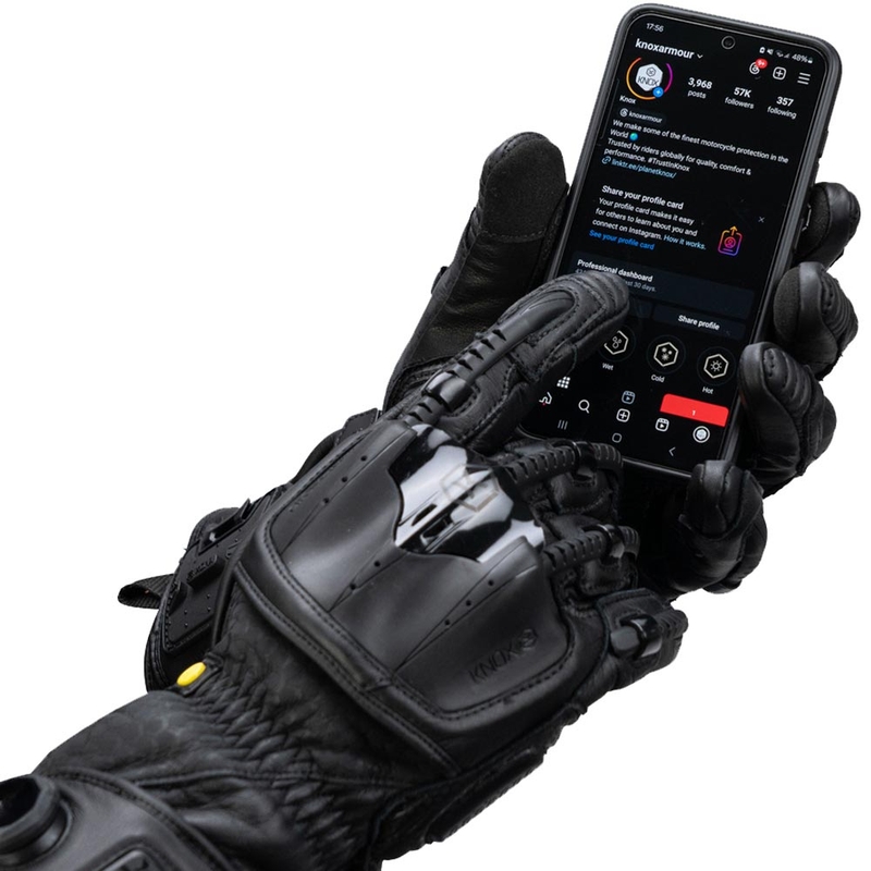 Knox Handroid All Black Mk5 motoros kesztyű fekete