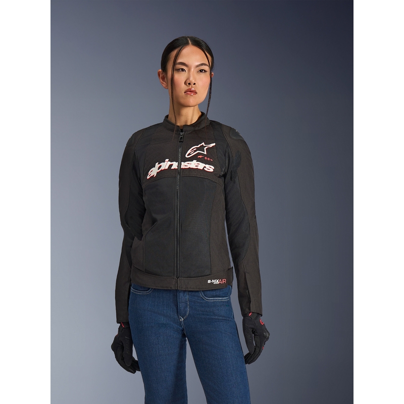 Alpinestars Stella SMX Air női motoros kabát fekete-fehér-fluo piros
