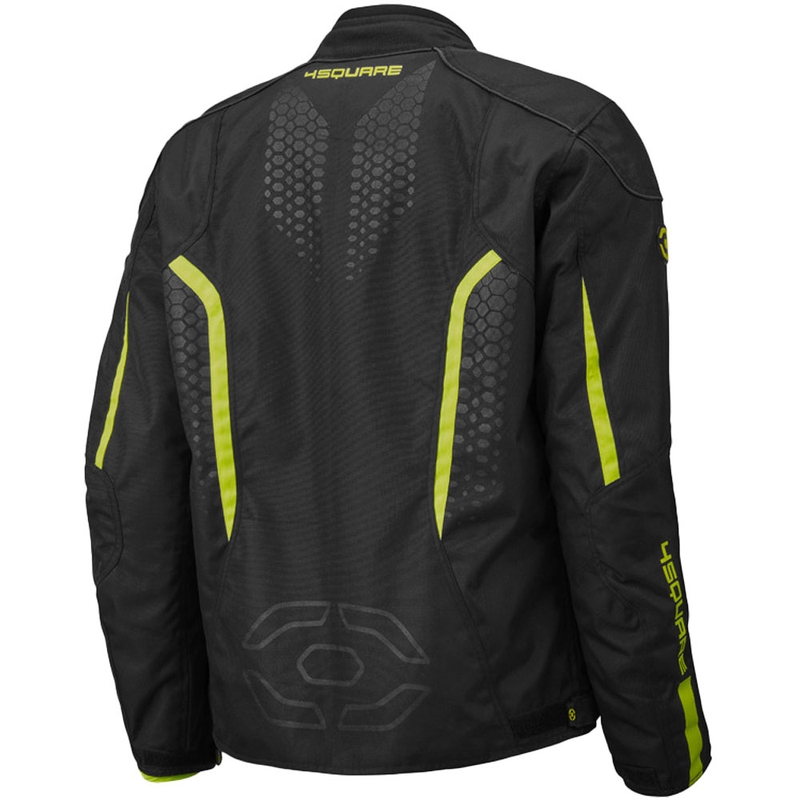 4SQUARE Sportster Dart motoros kabát fekete-fluo sárga