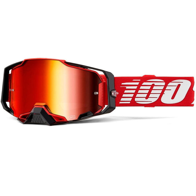 100% Armega Red motokrossz szemüveg, piros plexivel