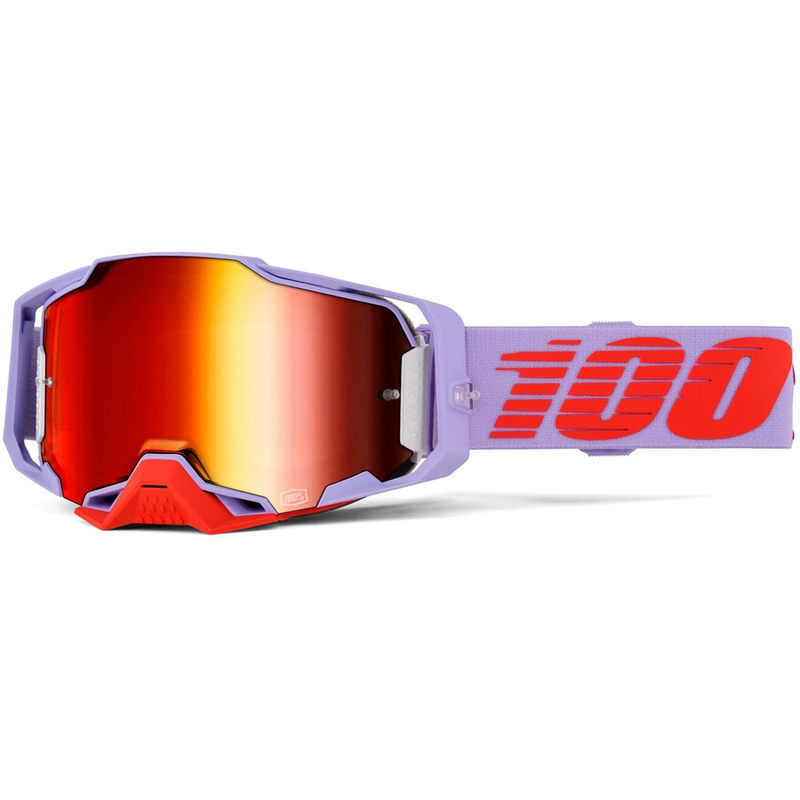 100% Armega Fausto motokrossz szemüveg, piros plexivel