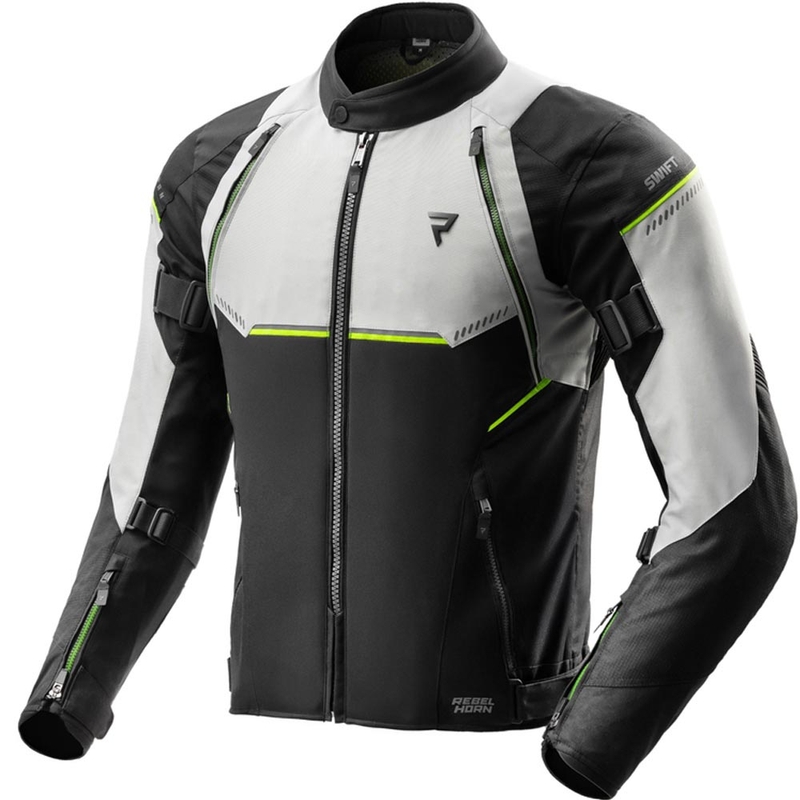 Rebelhorn Swift motoros kabát világosszürke-fluo sárga
