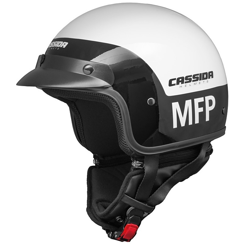 Cassida Police MFP nyitott motoros sisak fekete-fehér