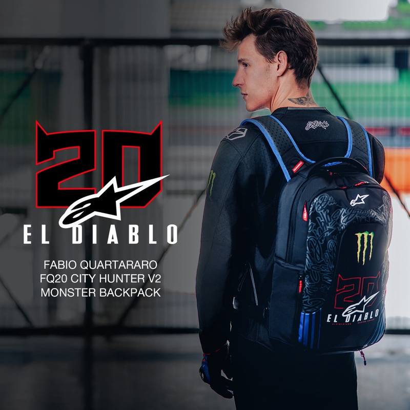 lpinestars City Hunter V2 FQ20 Monster kollekció hátizsák fekete-fluo piros-kék-zöld 2 l