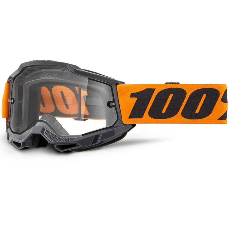 100% ACCURI 2 Enduro motokrossz szemüveg narancssárga, dupla átlátszó plexivel