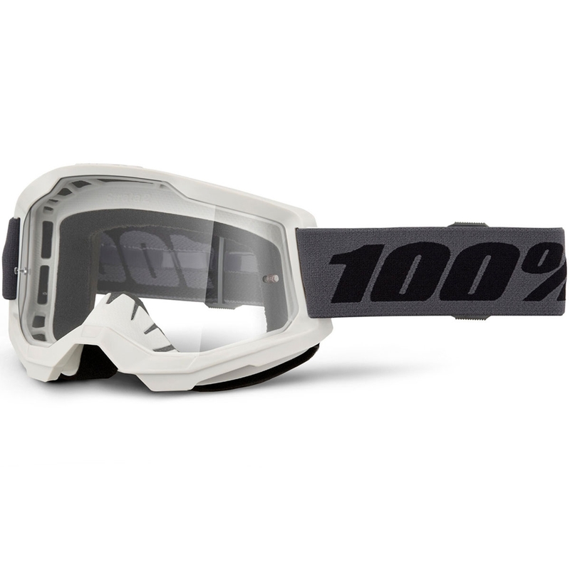 100% STRATA 2 NEW motokrossz szemüveg szürke, átlátszó plexivel