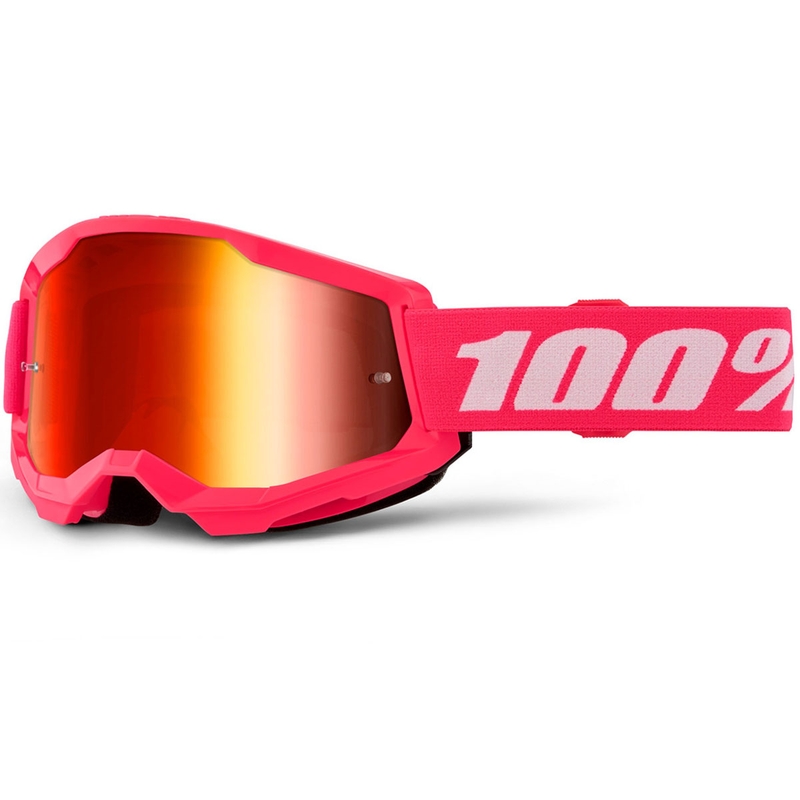 100% STRATA 2 NEW motokrossz szemüveg rózsaszín, piros plexivel