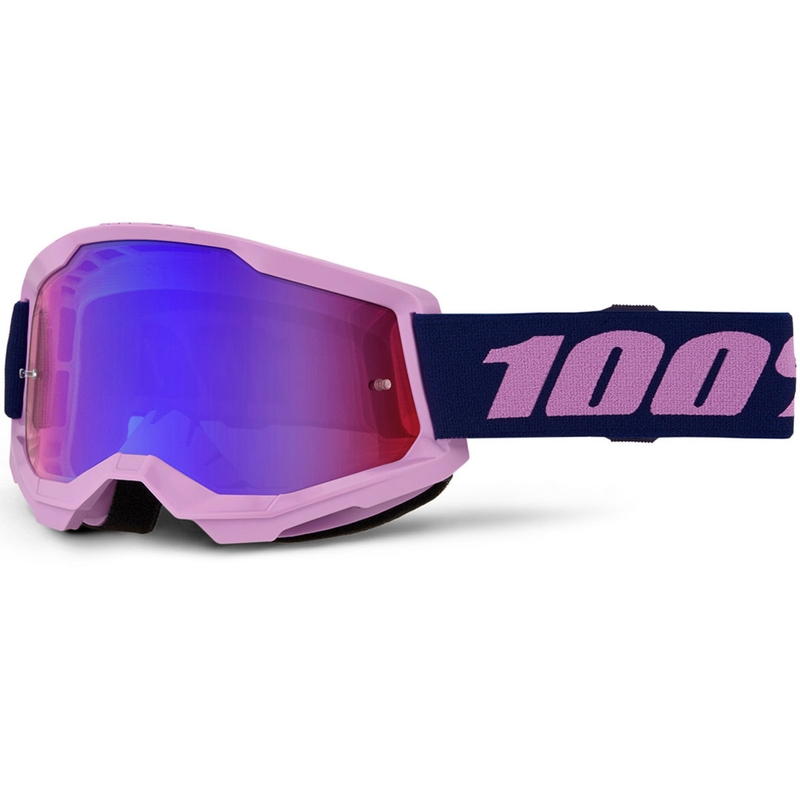 100% STRATA 2 NEW motokrossz szemüveg lila, piros-kék plexivel