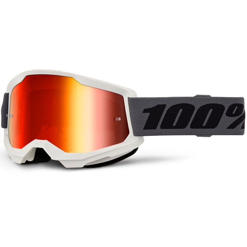 100% STRATA 2 NEW motokrossz szemüveg szürke, piros plexivel