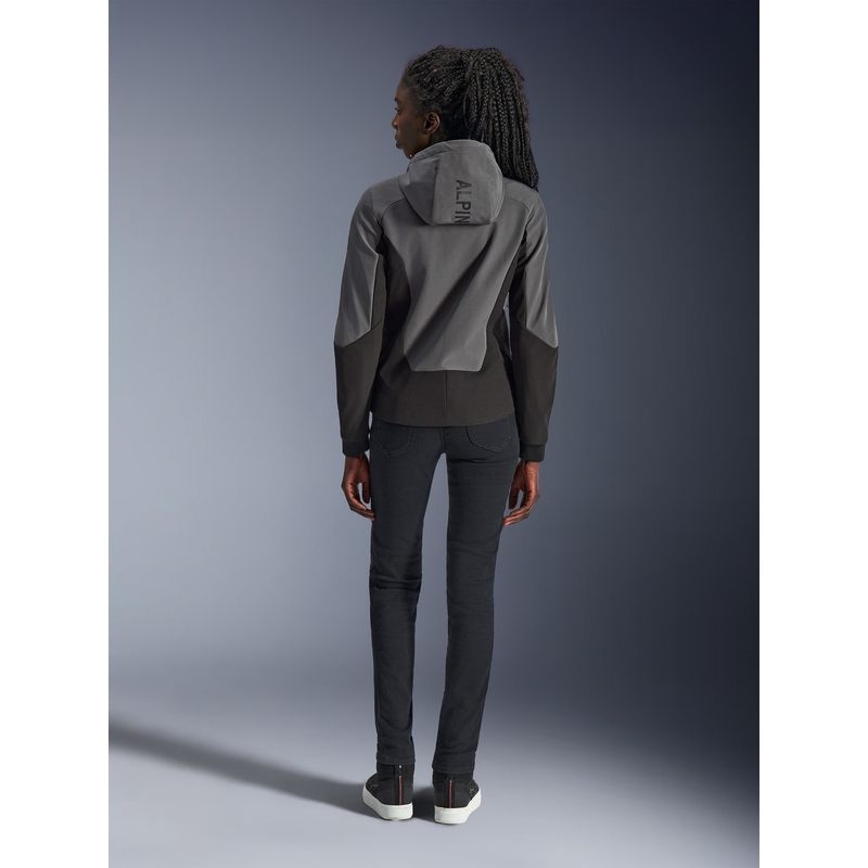 Alpinestars Stella Radium Tech Hoodie női motoros pulóver sötétszürke-fekete-rózsaszín