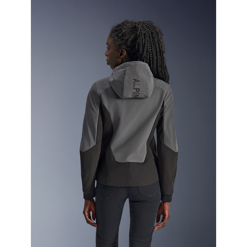 Alpinestars Stella Radium Tech Hoodie női motoros pulóver sötétszürke-fekete-rózsaszín