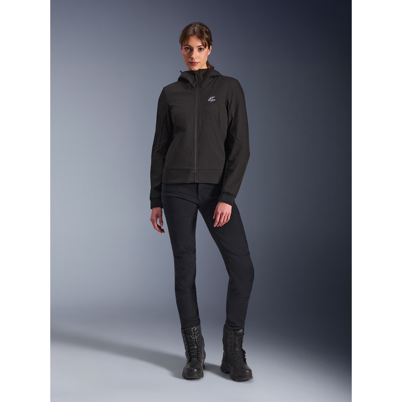 Alpinestars Stella Radium Tech Hoodie női motoros pulóver fekete