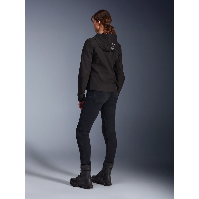 Alpinestars Stella Radium Tech Hoodie női motoros pulóver fekete