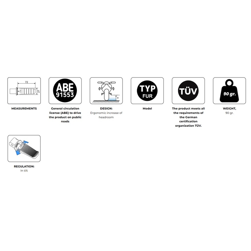 Footpegs without adapters PUIG RACING piros