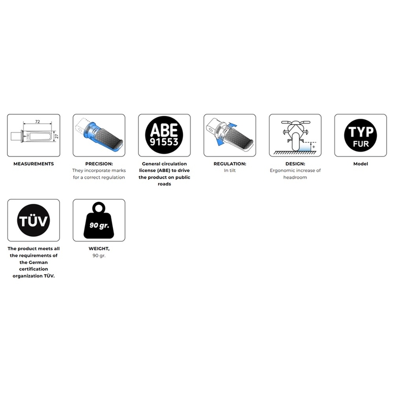 Footpegs without adapters PUIG SPORT zöld with rubber