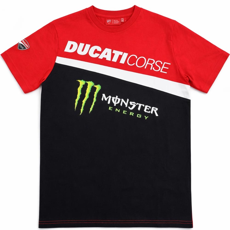 Ducati Corse Monster Diagonal póló piros-fekete