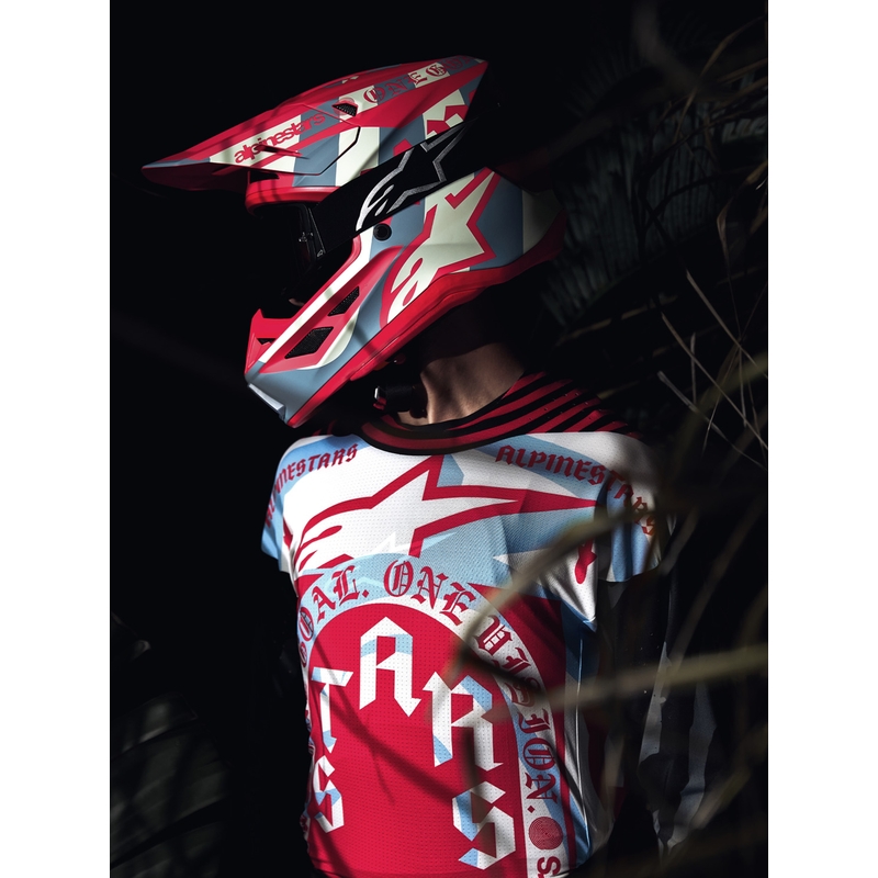 Alpinestars Supertech S-M7 limitált kiadás Beast Coast motokrossz bukósisak szürke-fekete-narancssárga